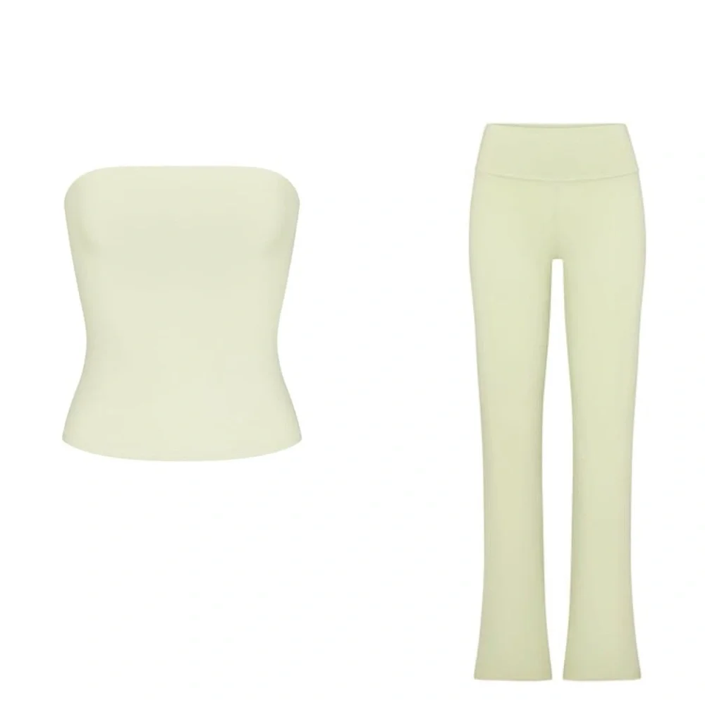 Skims Cotton Jersey Set in Pistachio